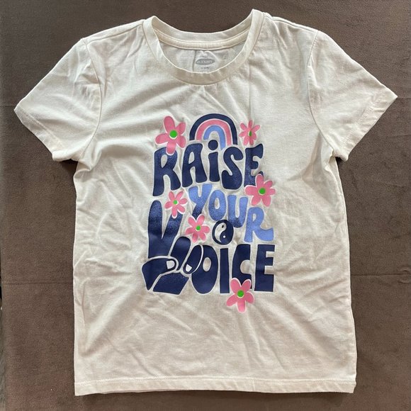 Old Navy Other - Old Navy Girls "Raise Your Voice" Peace T-shirt
